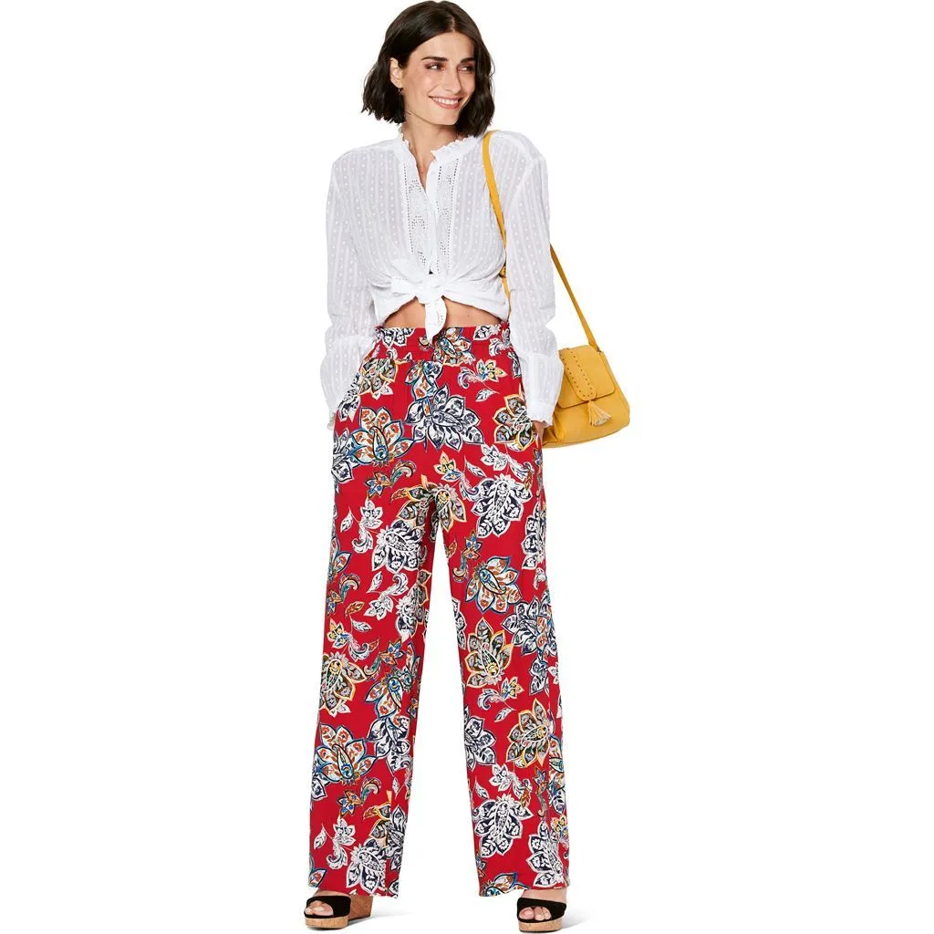 Burda Style Pattern 6229 Misses' Trousers / Pants with Elastic Waist with Pockets in Seams - Wide Leg