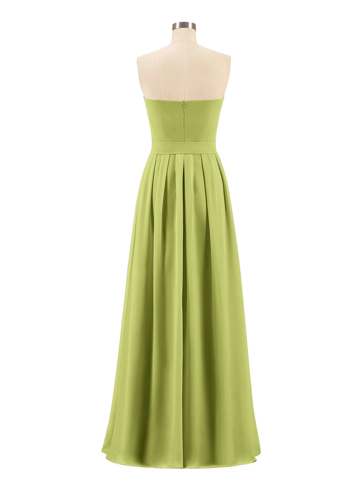 Chiffon Strapless Bridesmaid Gown with Sash-Clover Plus Size