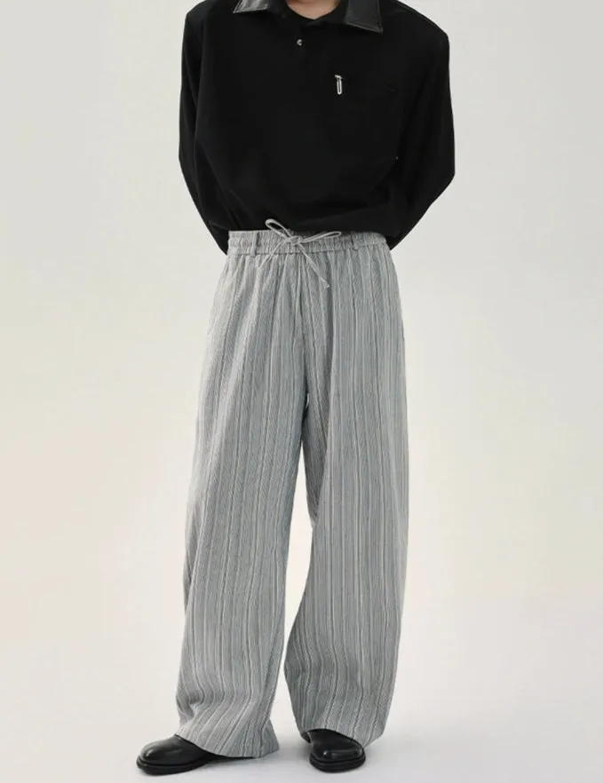 Elastic Drawstring Floor-Length Pants