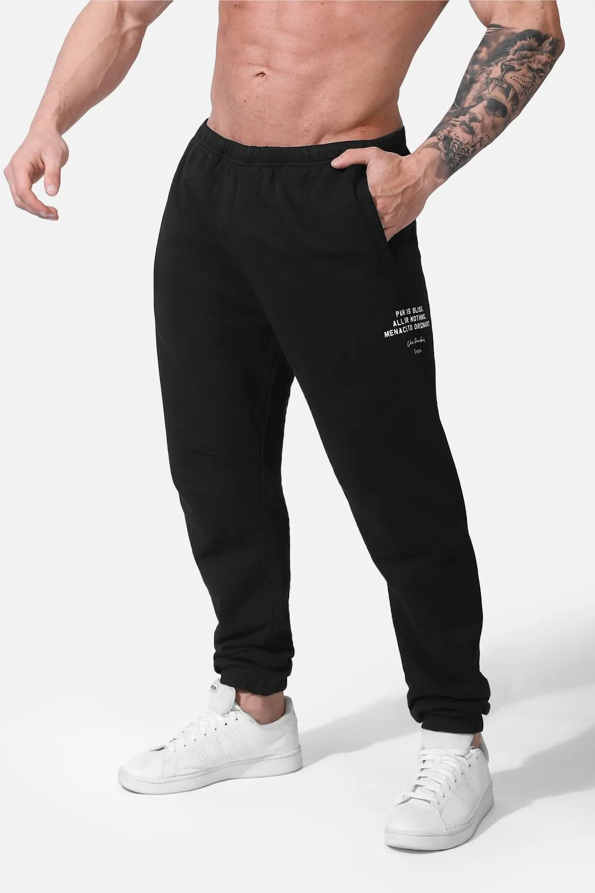 French Terry Athletic Joggers - Black