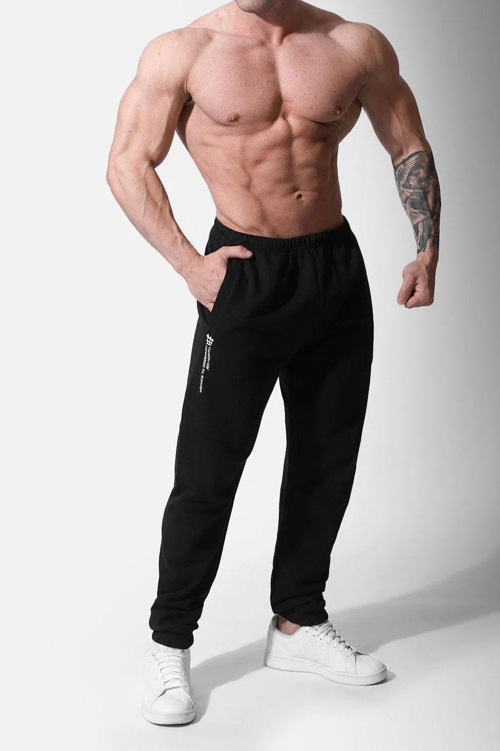 French Terry Athletic Joggers - Black