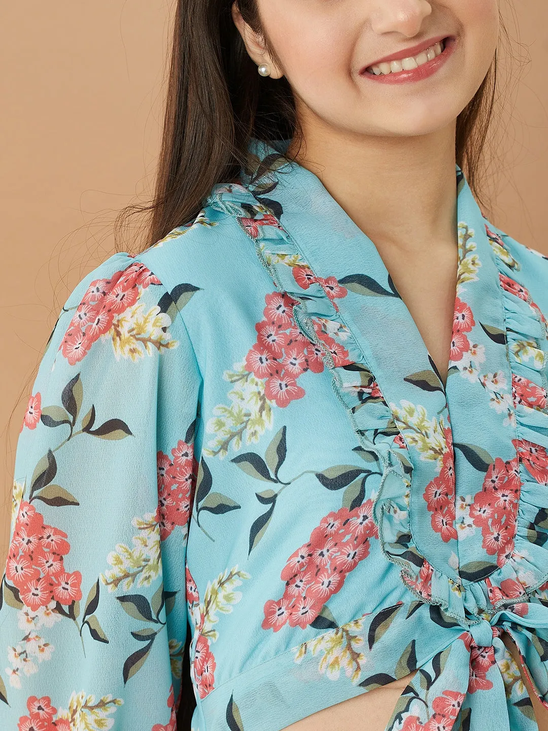 Girls Floral Fit Flare Dress