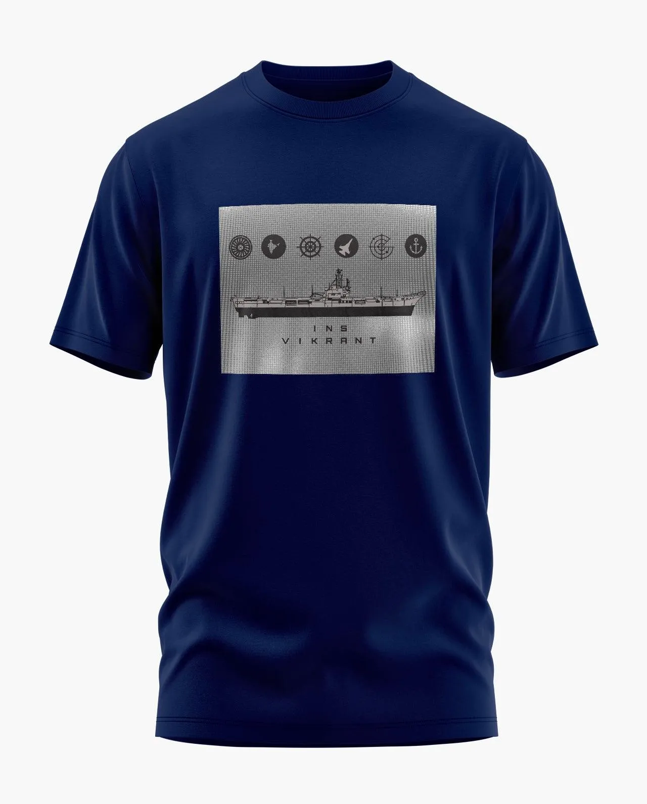 INS Vikrant Pictorial Signature LuxeSoft Cotton T-Shirt