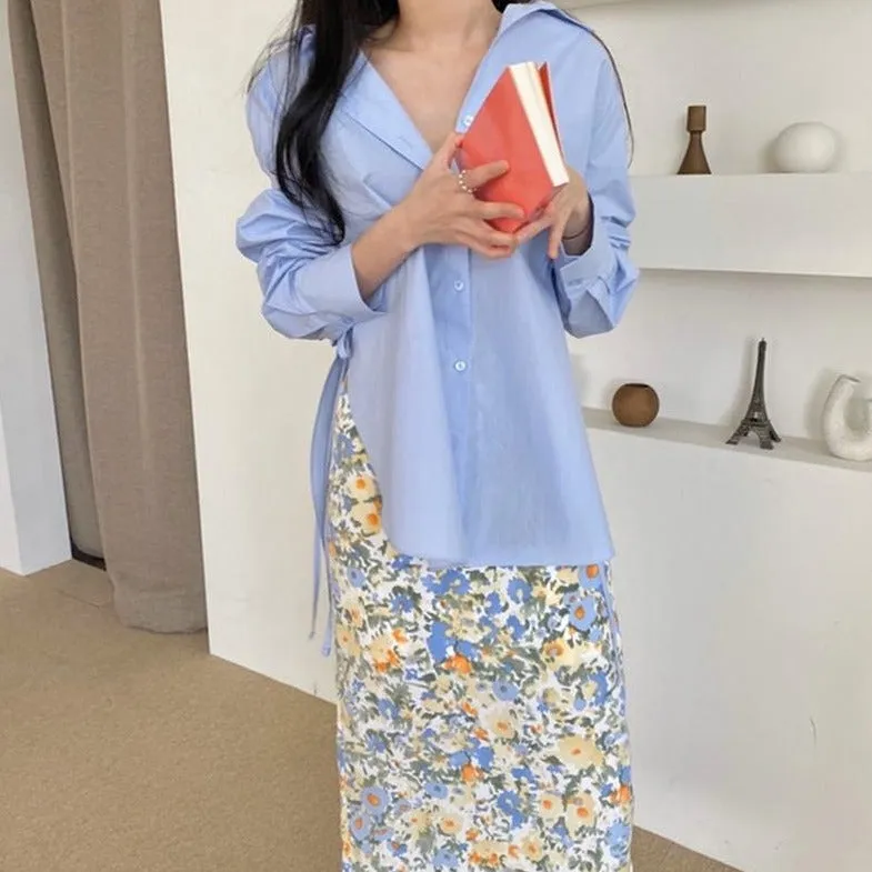 [Korean Style] Esmin Loose fit Drawstring Shirts