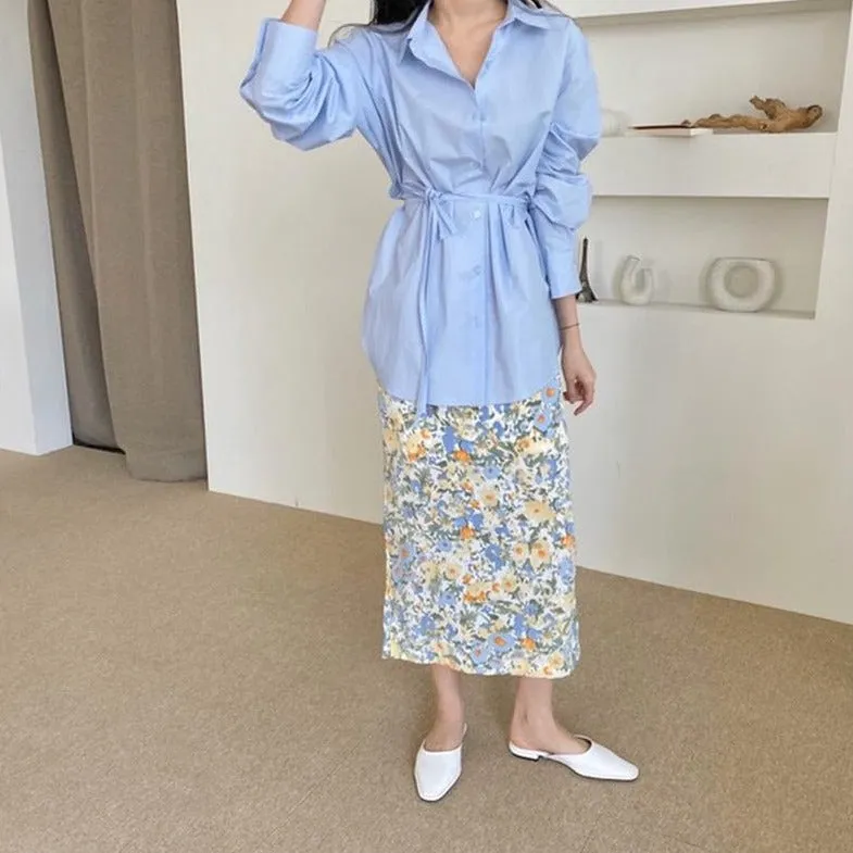 [Korean Style] Esmin Loose fit Drawstring Shirts
