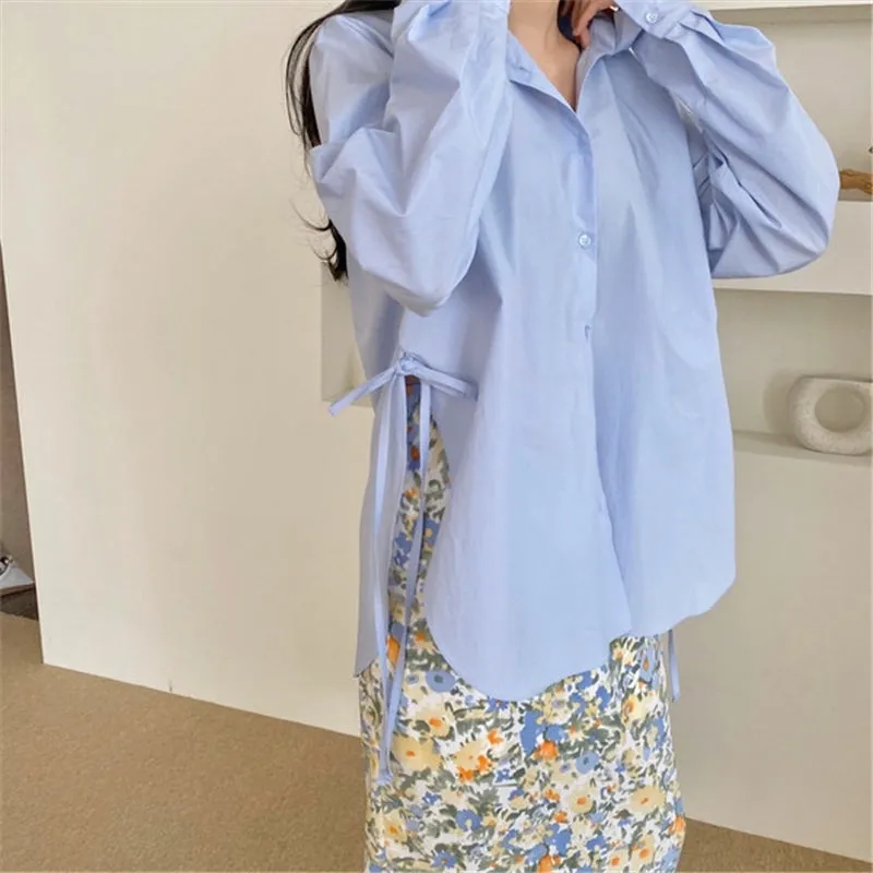 [Korean Style] Esmin Loose fit Drawstring Shirts