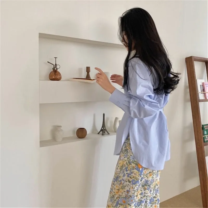 [Korean Style] Esmin Loose fit Drawstring Shirts