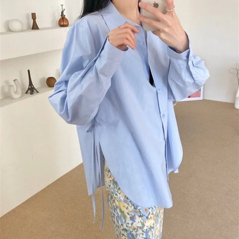 [Korean Style] Esmin Loose fit Drawstring Shirts