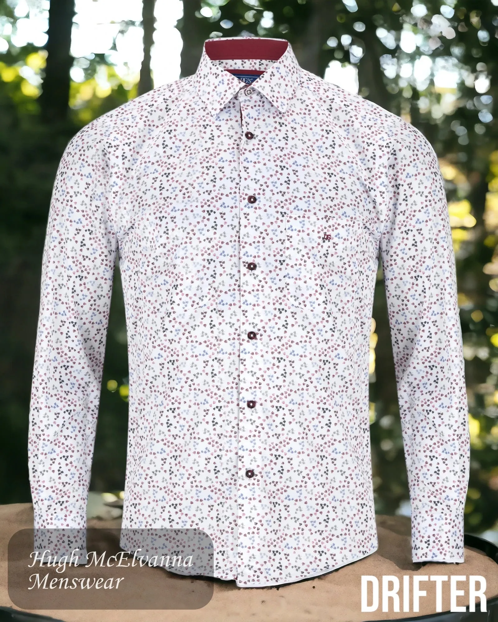 Mens Drifter Red Long Sleeve Shirt Style: 14496/16