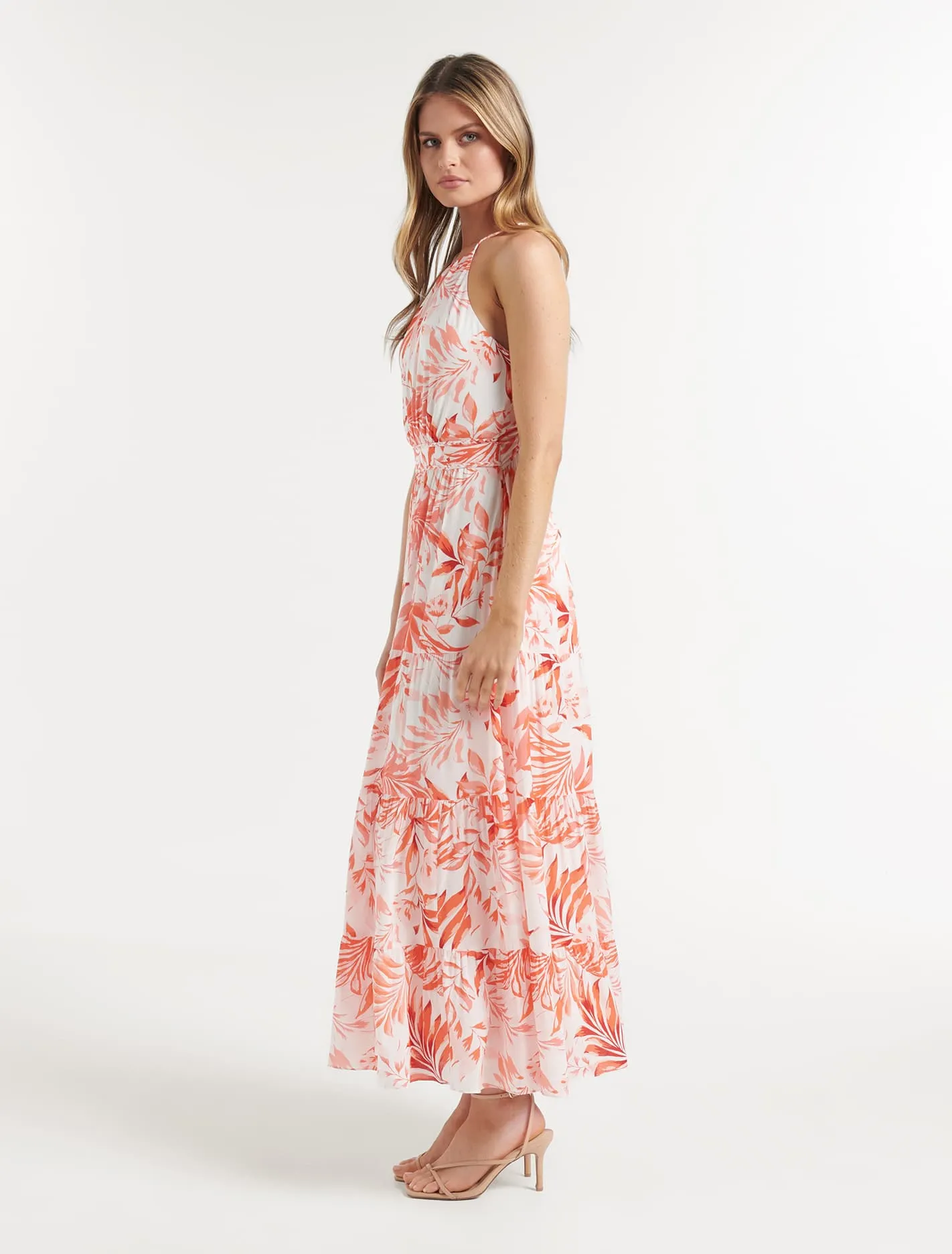 Rue Braided Strap Halter Maxi Dress