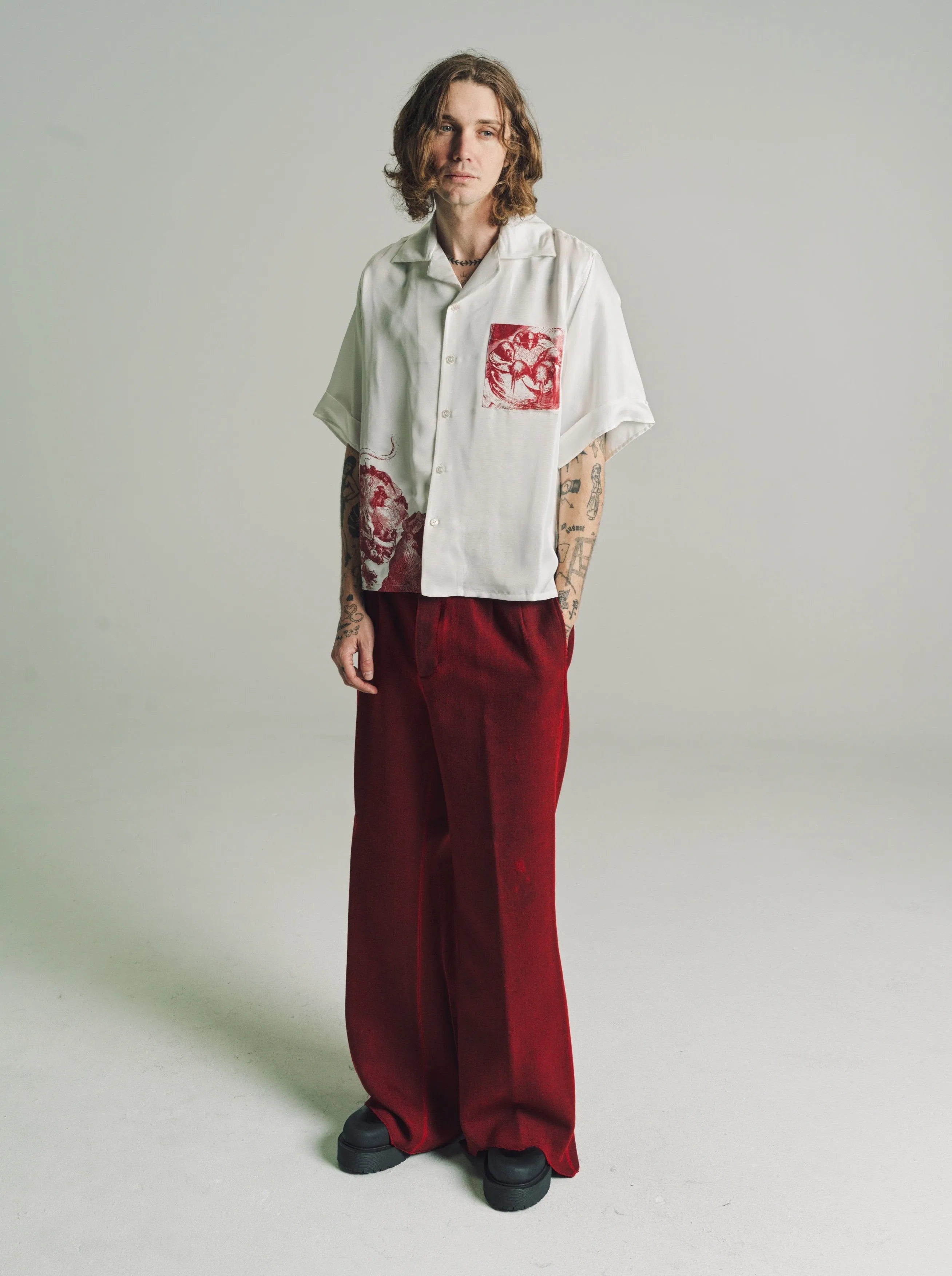 Scarlet Wool Wide Leg Flare Trouser