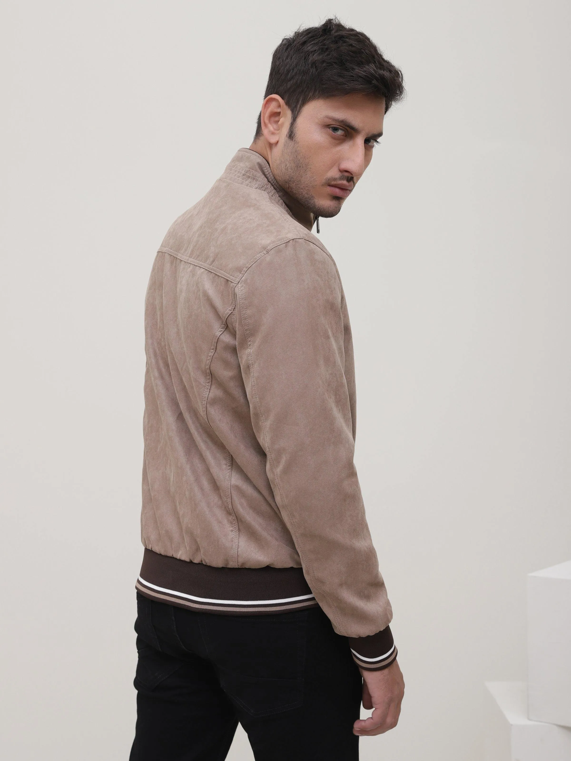 SUEDE JACKET LIGHT BROWN